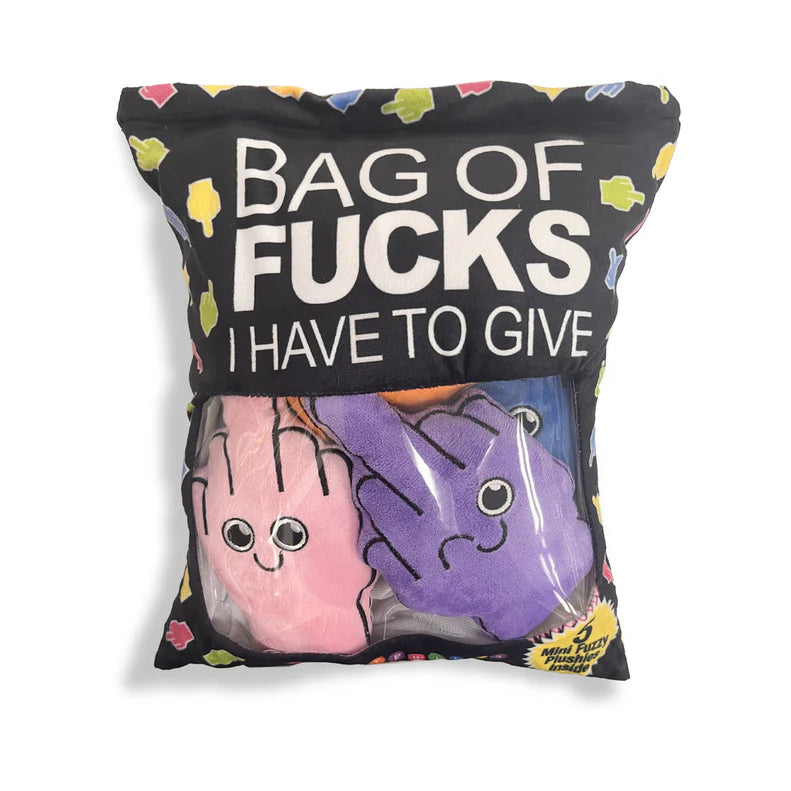 Bag of Fucks I Have to Give Plushy Pillow with 5 Fingers LITTLE GENIE