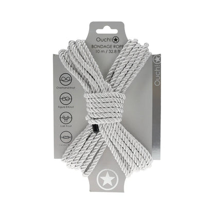 Ouch! Bondage Rope 10 m Nylon Silver OUCH!