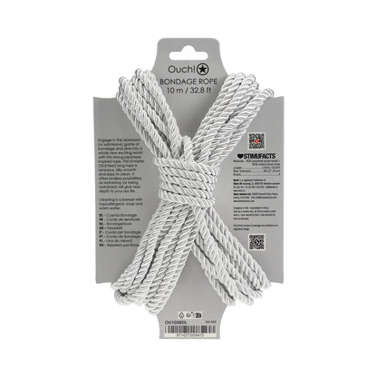 Ouch! Bondage Rope 10 m Nylon Silver OUCH!