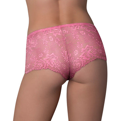 Magic Silk Pheromone Panties Mesh &amp; Lace Boy Short 2-Pack Lilac/Rose EXPOSED