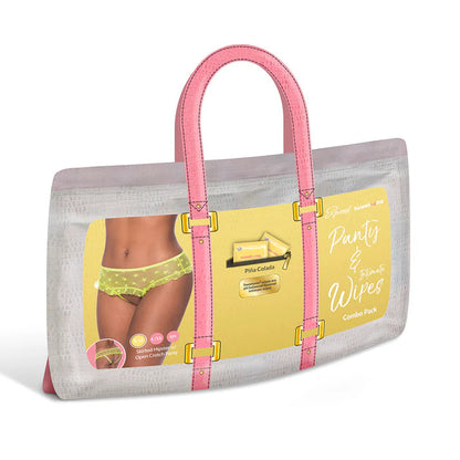 Magic Silk Sweetums Skirted Hipster with Open Crotch Panty Pina Colada EXPOSED