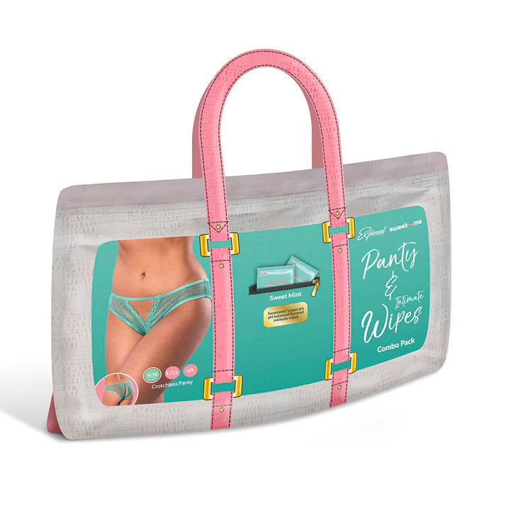 Magic Silk Sweetums Crotchless Panty Mint EXPOSED