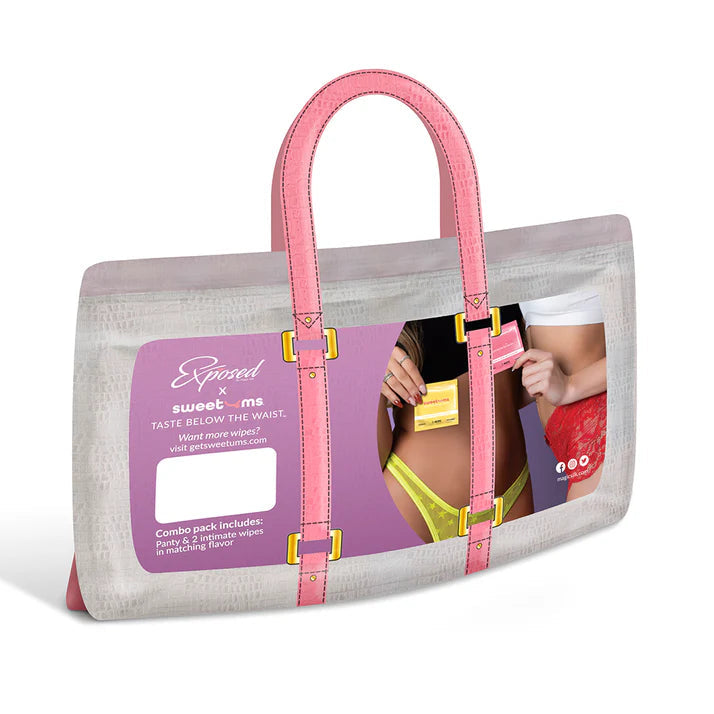 Magic Silk Sweetums Crotchless Low Rise Panty Grape EXPOSED