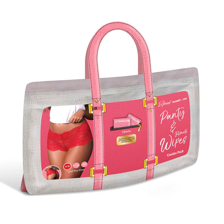 Magic Silk Sweetums Lace Boy Short Cherry EXPOSED