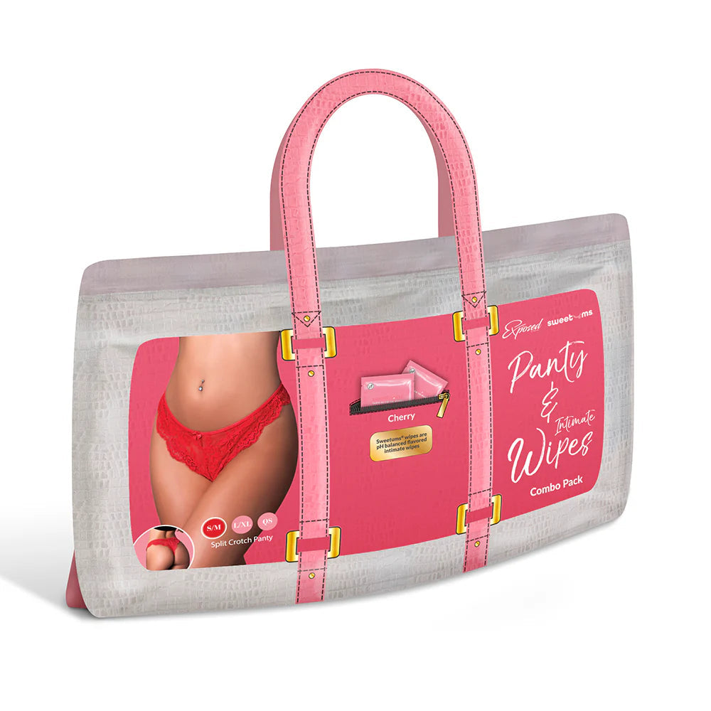 Magic Silk Sweetums Split Crotch Panty Cherry EXPOSED