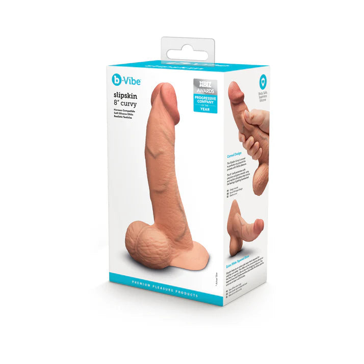 b-Vibe Slipskin Realistic Silicone Dildo 8 in B-VIBE
