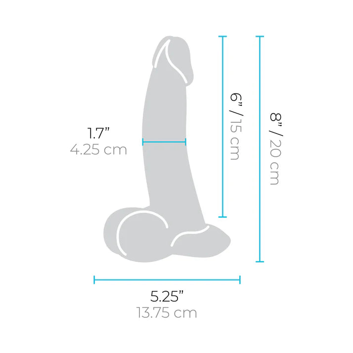 b-Vibe Slipskin Realistic Silicone Dildo 8 in B-VIBE