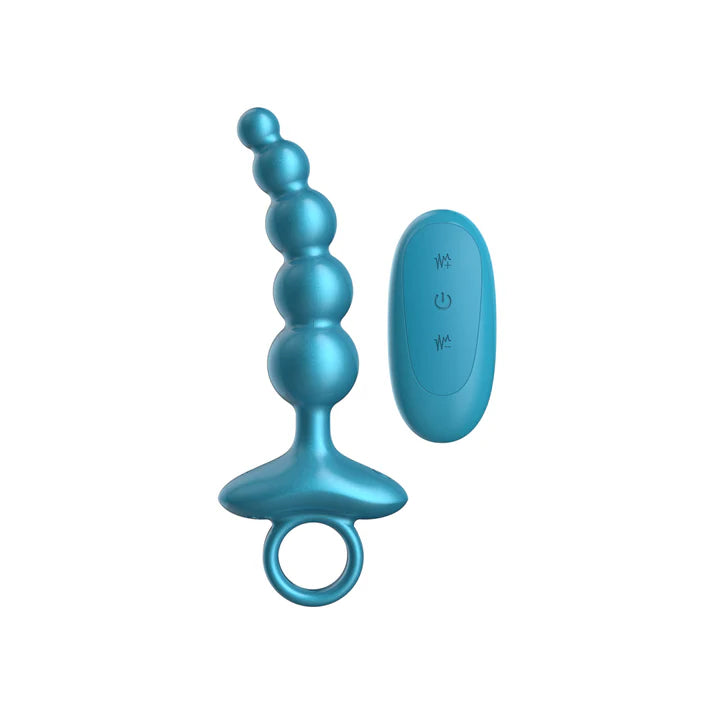 Luv Inc Cr23: Curved Ring Luv Beads Metallic Blue LUV INC.