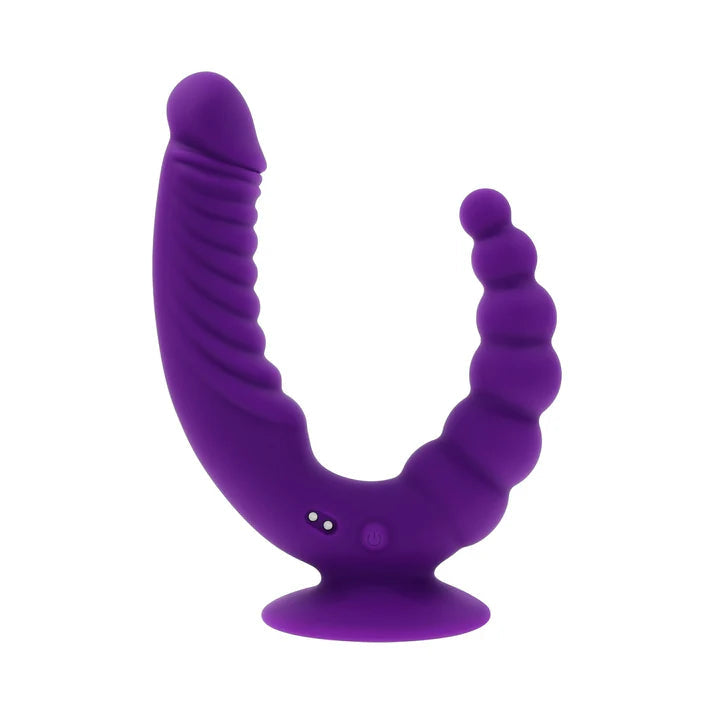 Evolved The Rider Rechargeable Double Vibrator Silicone Purple EVOLVED
