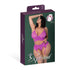 Magic Silk Butterfly Fantasies Bra, Garter & Thong Set Neon Purple EXPOSED