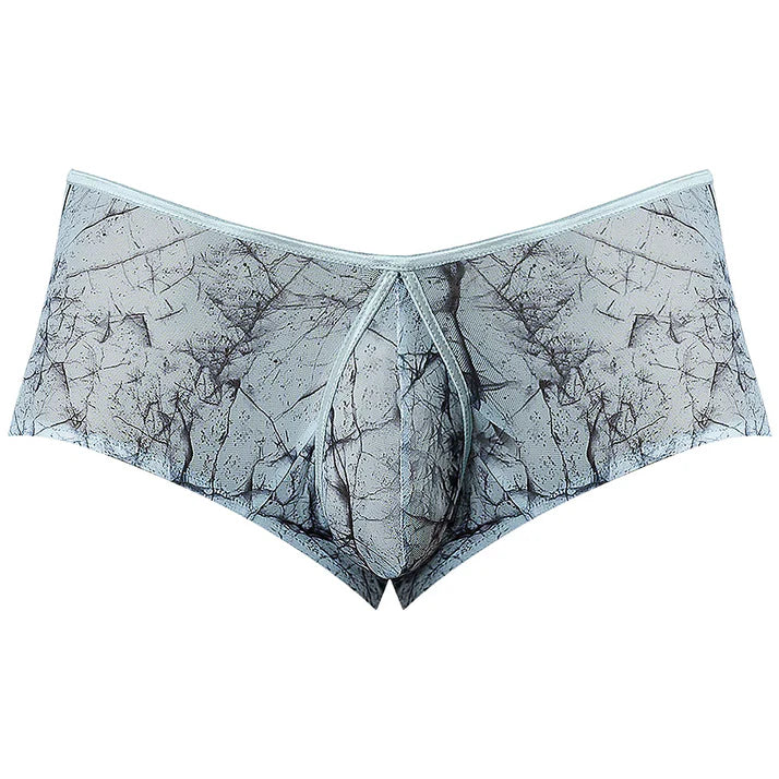 Male Power Marble Mesh Micro Mini Short Silver Blue MALE POWER