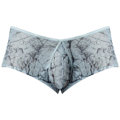Male Power Marble Mesh Micro Mini Short Silver Blue MALE POWER