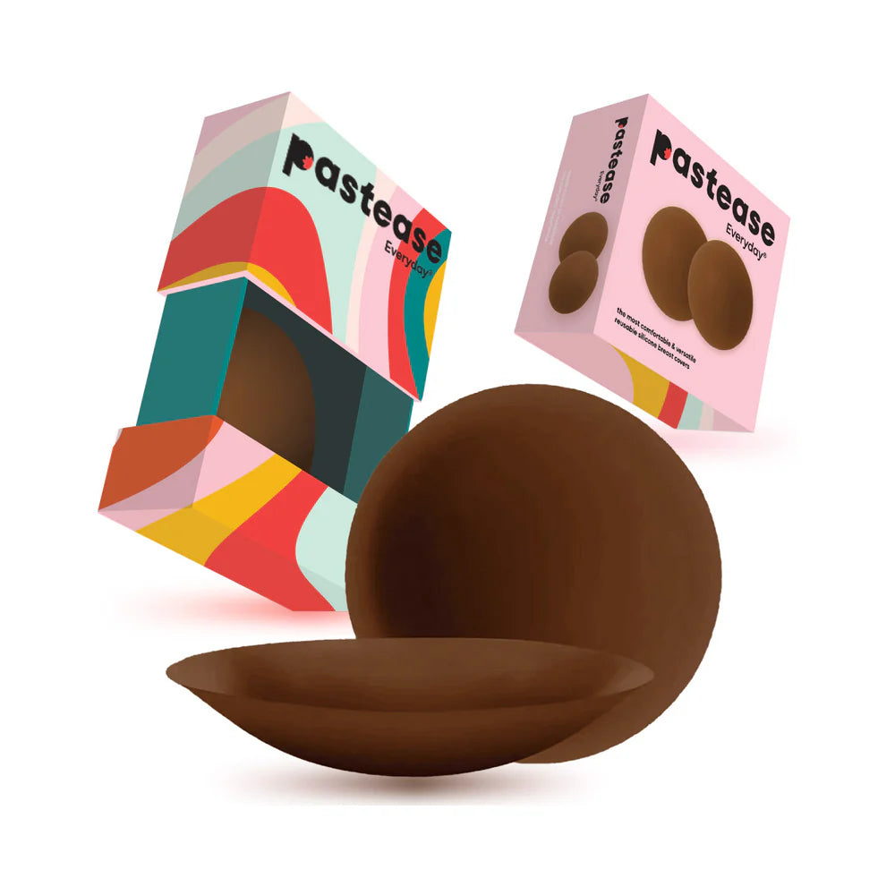 Pastease Halos Reusable Sticky Adhesive Silicone Nipple Cover Dark Large D+ Cup PASTIES