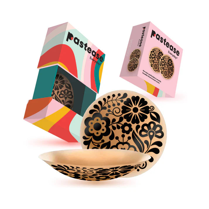 Pastease Halos Reusable Sticky Adhesive Silicone Nipple Cover Floral Nude Large D+ Cup PASTIES