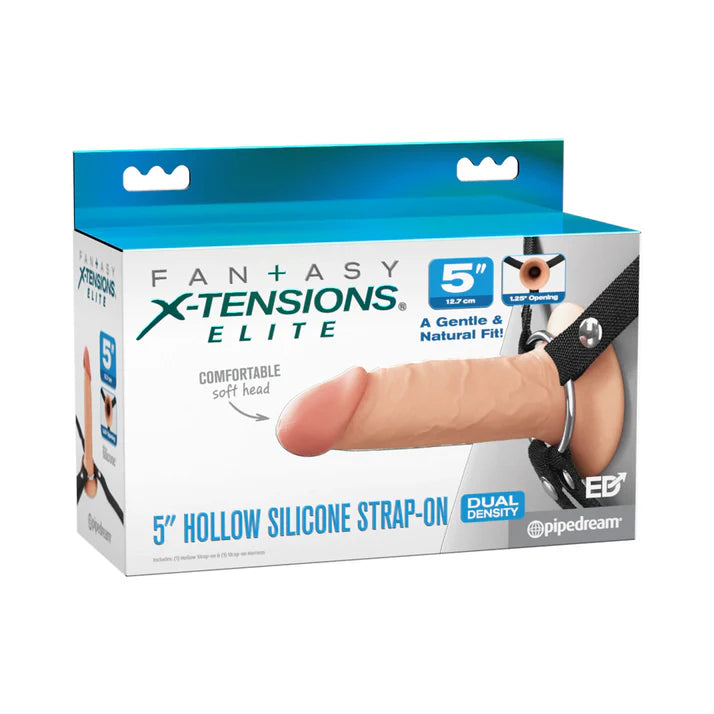 Fantasy X-Tensions Elite Silicone Hollow Strap-On Dual Density 5 in.