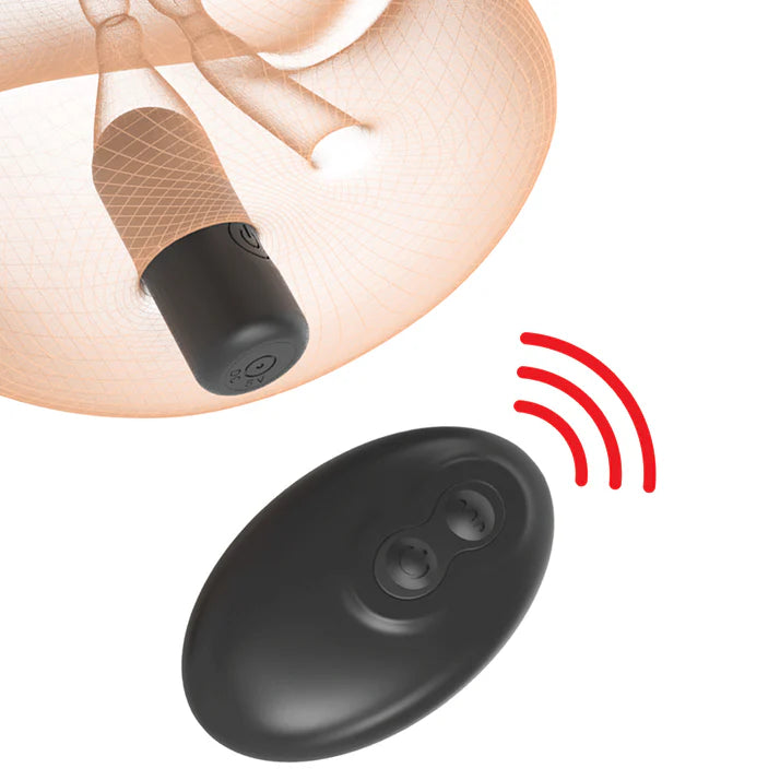 The PDX Plus Double Pounder Vibrating Squeeze Stroker, featuring a rechargeable bullet for explosive sensations and customizable enjoyment.