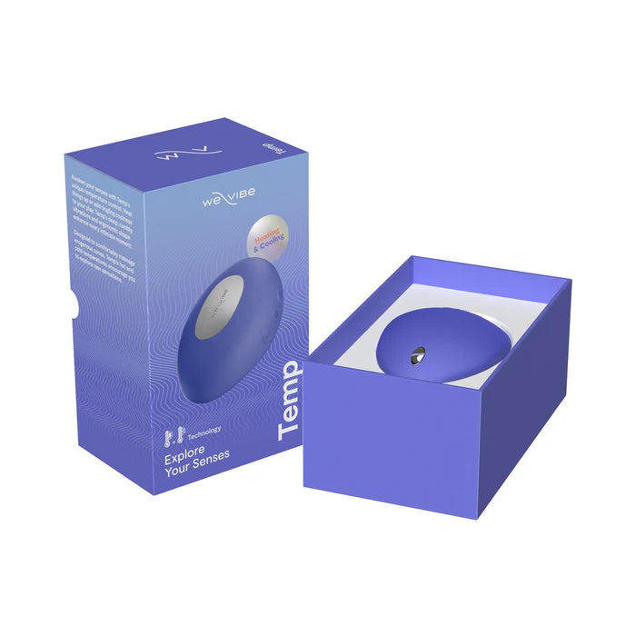 We-Vibe Temp Lavender Blue temperature control vibrator dimensions shown, providing size details for customer consideration.