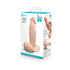 b-Vibe Slipskin Realistic Silicone Dildo 7 in. Girthy Cream displayed against a soft background, showcasing its lifelike contours and vibrant cream color for ultimate pleasure.