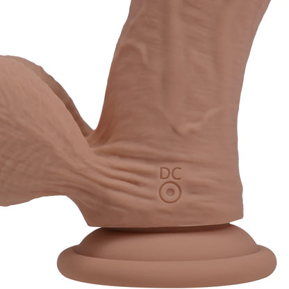 Realrock Realistic Dual Density Vibrating Silicone Dildo with Weighted Balls 7 in.
