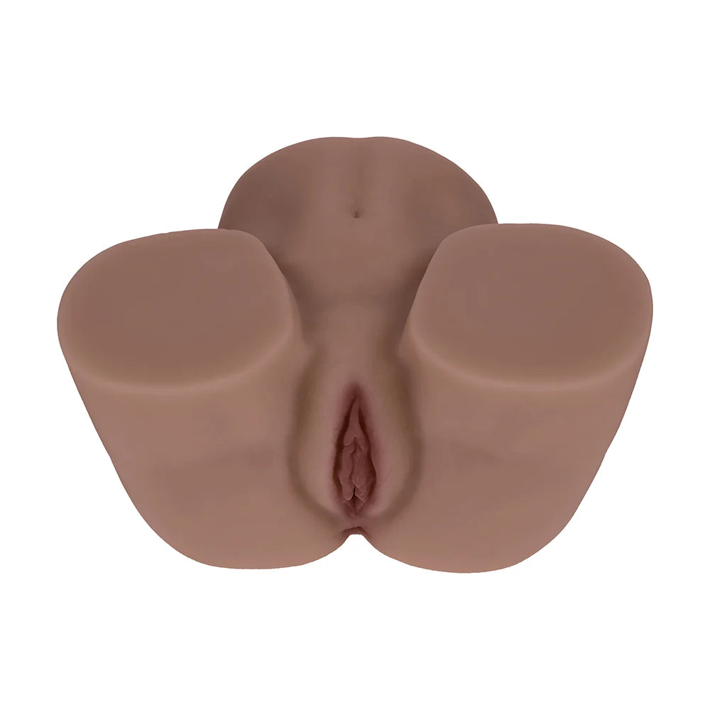 Xkin Bodyforms Kaya Bloom Dual Entry Vibrating Masturbator Brown