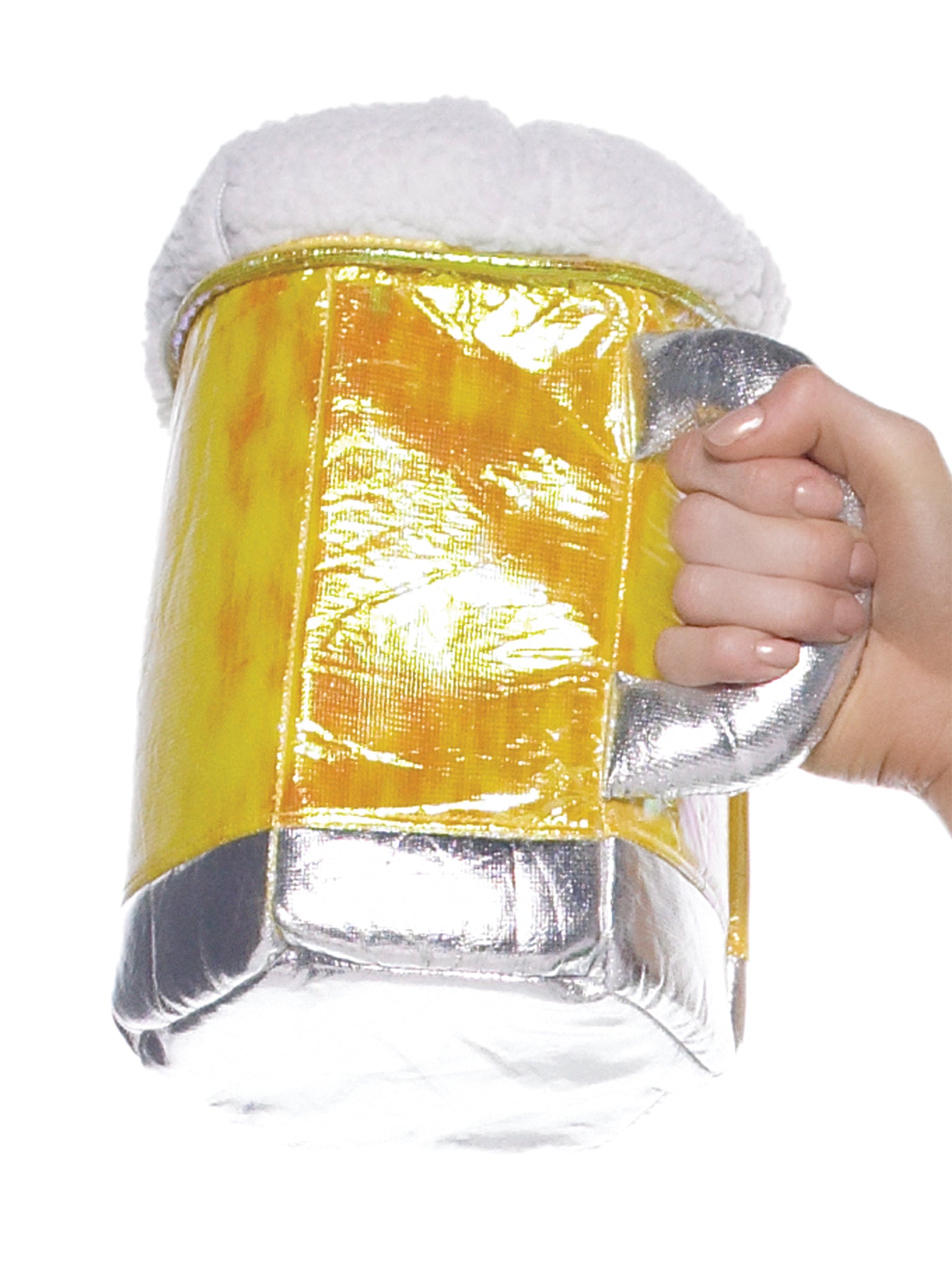 Leg Avenue Beer Stein Purse styled with a festive outfit, highlighting its fun design as the ultimate novelty beer purse for costume events and Oktoberfest.