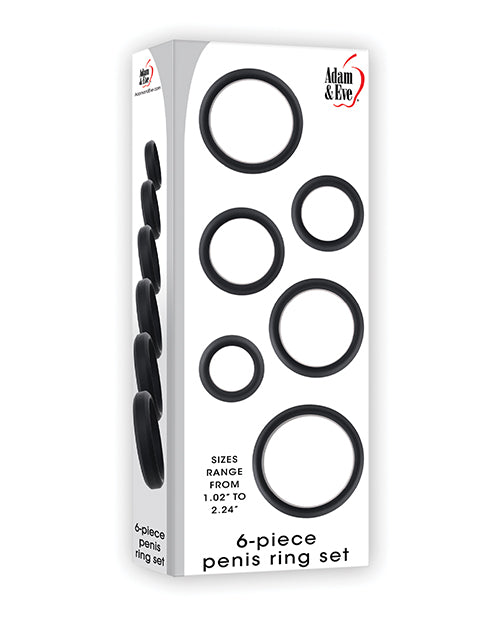 Adam & Eve 6 pc Silicone Penis Ring Set ADAM & EVE