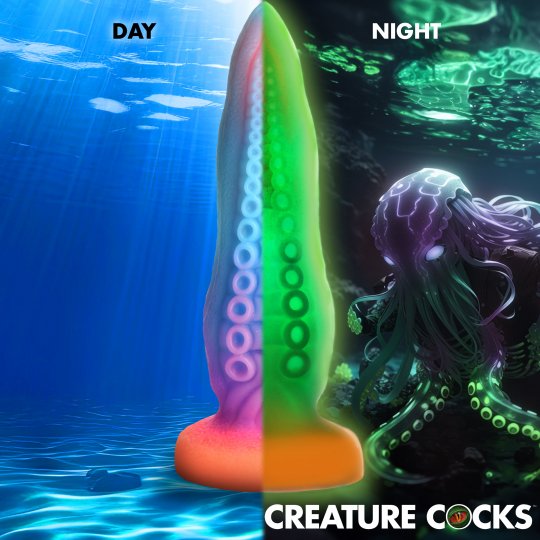 Tenta-Cock Glow-in-the-Dark Silicone Dildo CREATURE COCKS