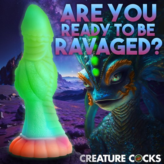 Galactic Cock Alien Creature Glow-in-the-Dark Silicone Dildo CREATURE COCKS