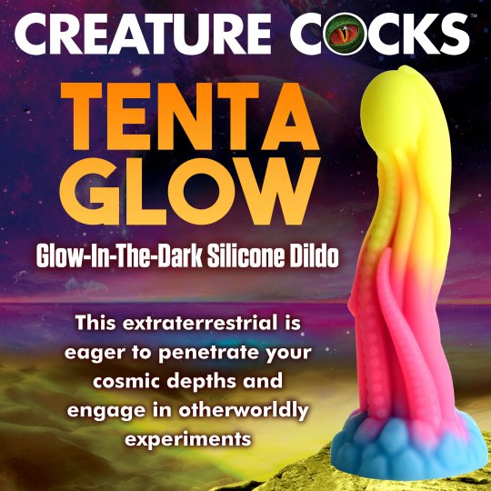 Tenta-Glow Glow-In-The-Dark Silicone Dildo CREATURE COCKS
