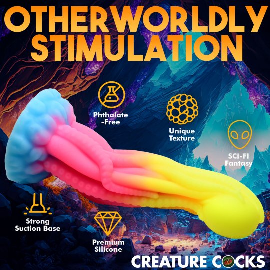 Tenta-Glow Glow-In-The-Dark Silicone Dildo CREATURE COCKS