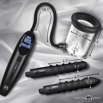 Rosebud Driller Deluxe Set Vibrating Silicone Rosebud Pump MASTER SERIES