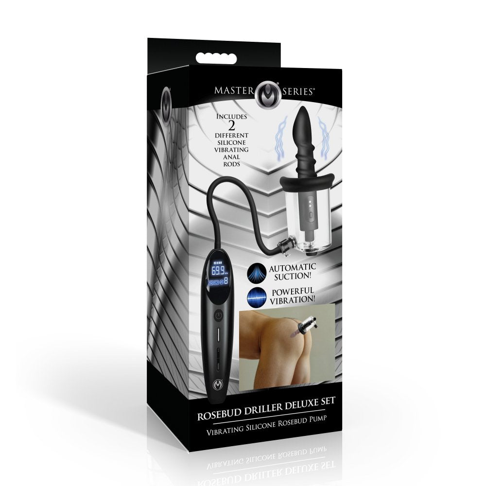 Rosebud Driller Deluxe Set Vibrating Silicone Rosebud Pump MASTER SERIES