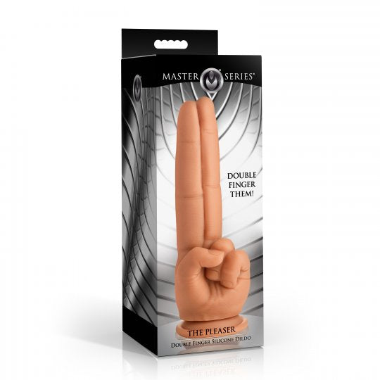 The Pleaser Double Finger Silicone Dildo XR BRANDS