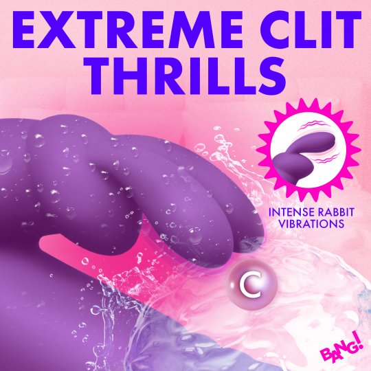 Thrusting Silicone Rabbit Vibrator - Purple