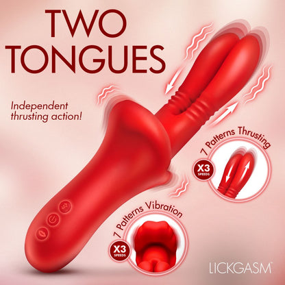 Double Licker Thrusting Silicone Vibrator