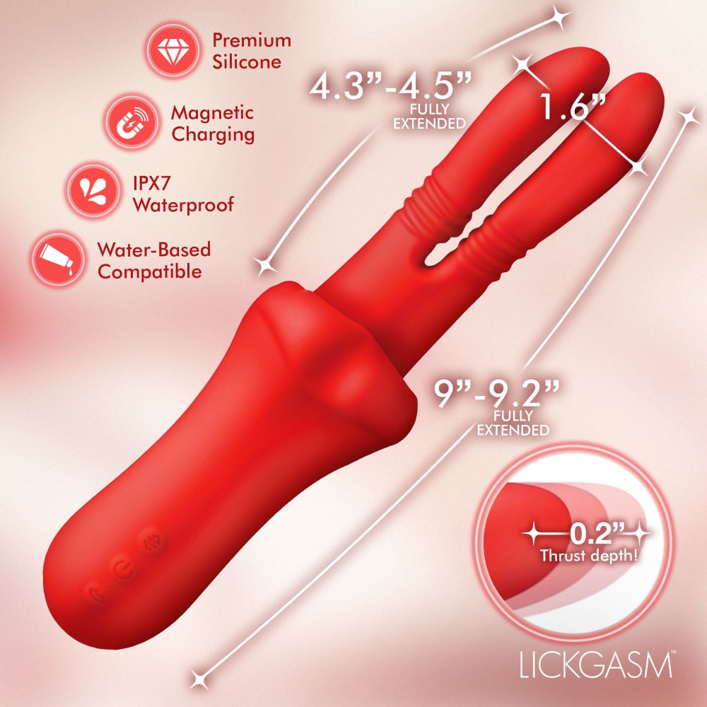 Double Licker Thrusting Silicone Vibrator