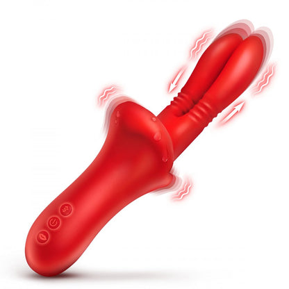 Double Licker Thrusting Silicone Vibrator