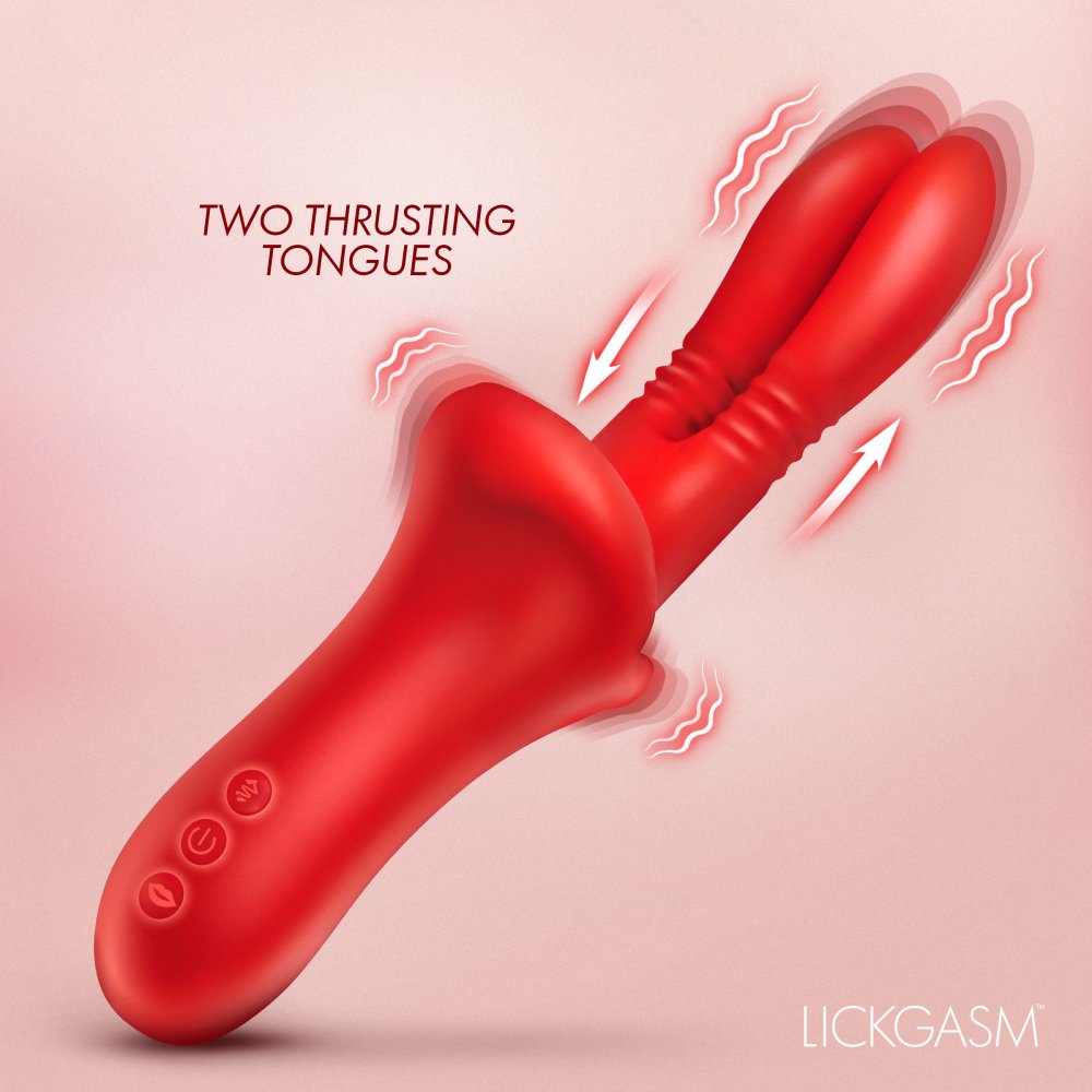 Double Licker Thrusting Silicone Vibrator