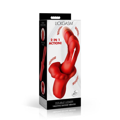 Double Licker Thrusting Silicone Vibrator
