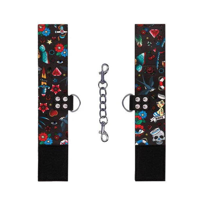 Ouch! Old School Tattoo Printed Ankle Cuffs