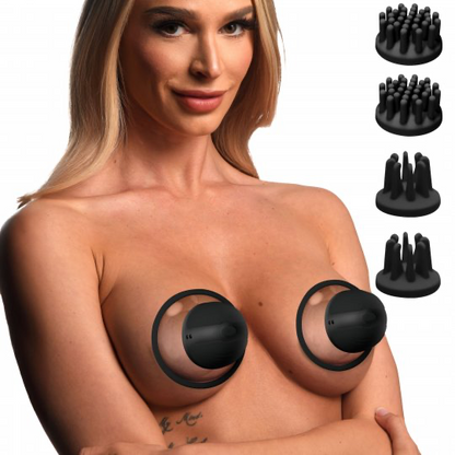 Size Matters 10X Rotating Silicone Nipple Suckers with 4 Attachments XR BRANDS