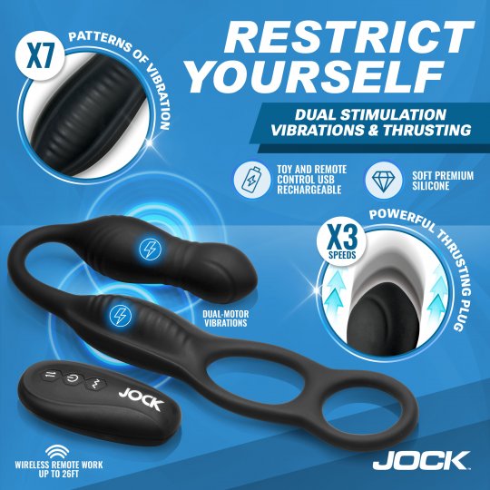 Hyper Thrusting and Vibrating Anal Plug with C-Ring XR BRAND