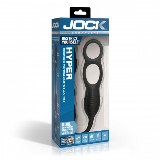Hyper Thrusting and Vibrating Anal Plug with C-Ring XR BRAND