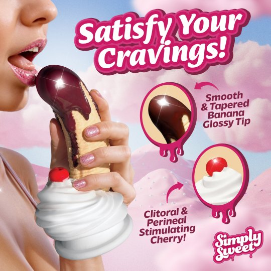 Chocolate Dipped Banana Split Premium Silicone Dildo