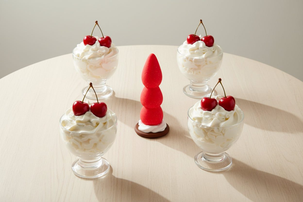 Strawberry Sweet Cream Premium Silicone Dildo