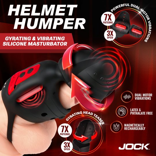 Helmet Humper Gyrating &amp; Vibrating Silicone Masturbator