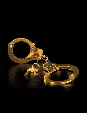 Fantasy Fetish Gold Metal Cuffs Quick-Release PIPEDREAM