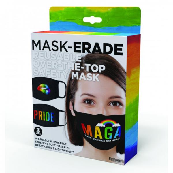 Maskerade Masks - Pride/gay Again/rainbow Kiss - 3-pack - SP BOUTIQUE