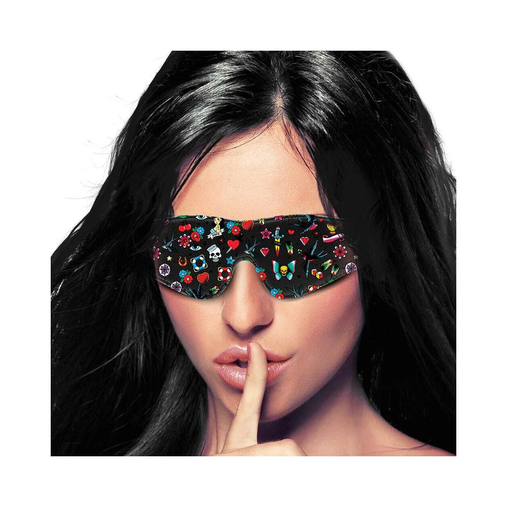 Ouch! Old School Tattoo Printed Eye Mask