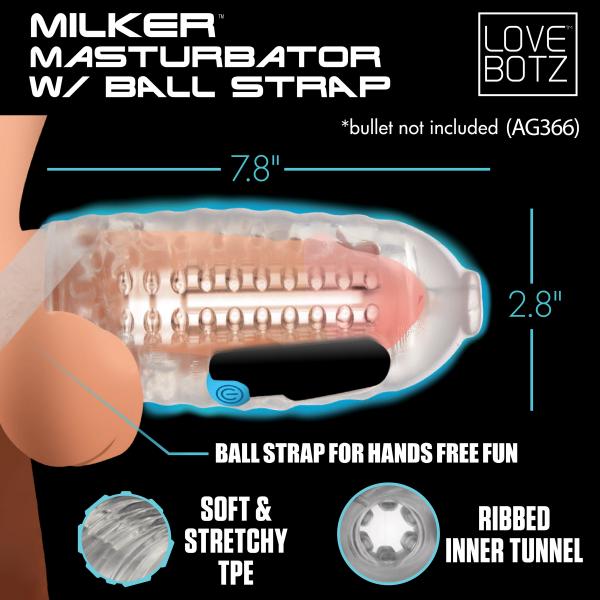 Milker Masturbator With Ball Strap - SP BOUTIQUE